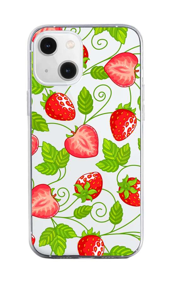 Levně Kryt TopQ iPhone 13 mini silikon Strawberries 64729 (pouzdro neboli obal na mobil iPhone 13 mini)