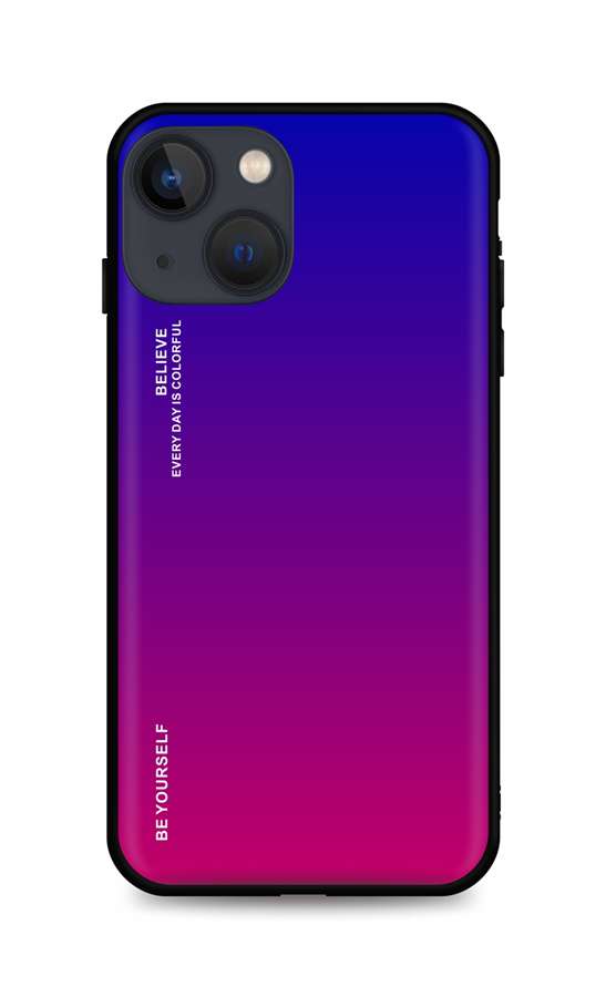 Levně Kryt TopQ LUXURY iPhone 13 pevný duhový fialový 64753 (pouzdro neboli obal na mobil iPhone 13)