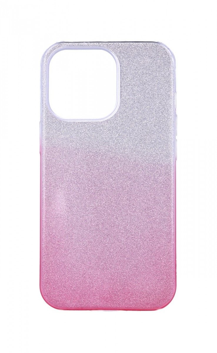 Zadní pevný kryt na iPhone 13 Pro glitter stříbrno-růžový