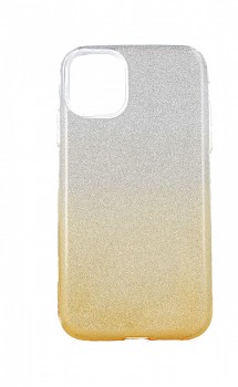 Zadní pevný kryt na iPhone 13 glitter stříbrno-oranžový 