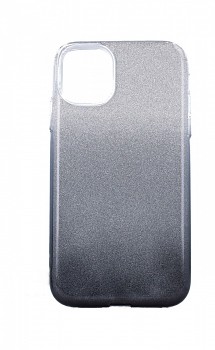 Zadní pevný kryt na iPhone 13 glitter stříbrno-černý
