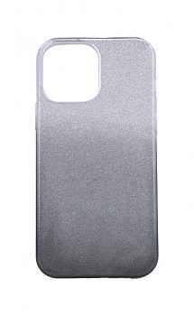 Zadní pevný kryt na iPhone 13 Pro Max glitter stříbrno-černý