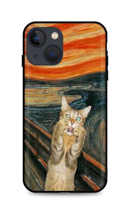Levně Kryt TopQ iPhone 13 silikon Scared Cat 64894 (pouzdro neboli obal na mobil iPhone 13)