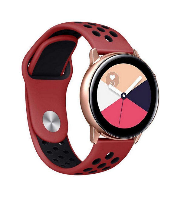 Univerzální silikonový řemínek TopQ Bubble 20 mm červeno-černý  