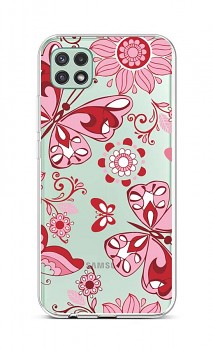 Zadní silikonový kryt na Samsung A22 5G Pink Butterfly