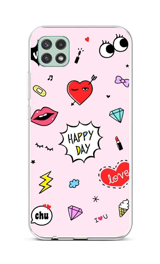 Zadní silikonový kryt na Samsung A22 5G Happy Day