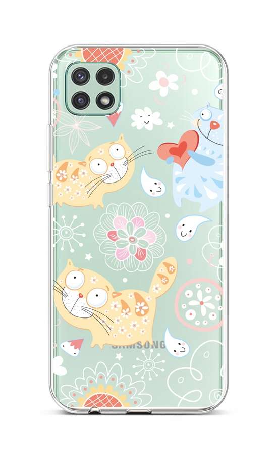 Zadní silikonový kryt na Samsung A22 5G Happy Cats