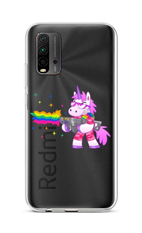 Levně Kryt TopQ Xiaomi Redmi 9T silikon Rainbow Gun 65108 (pouzdro neboli obal na mobil Xiaomi Redmi 9T)