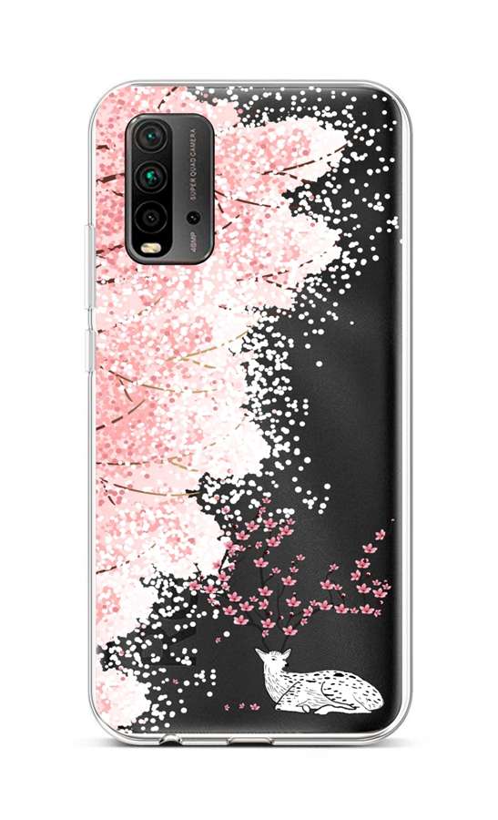 Zadní silikonový kryt na Xiaomi Redmi 9T Blooming Deer
