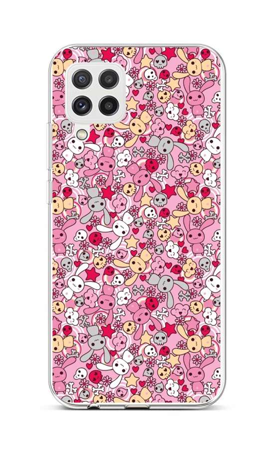 Levně Kryt TopQ Samsung A22 silikon Pink Bunnies 65158 (pouzdro neboli obal na mobil Samsung A22)