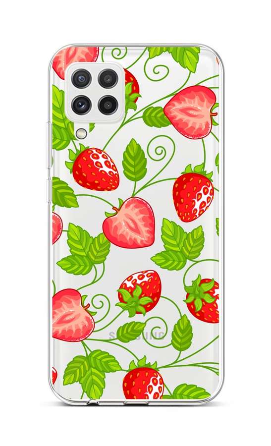 Levně Kryt TopQ Samsung A22 silikon Strawberries 65169 (pouzdro neboli obal na mobil Samsung A22)