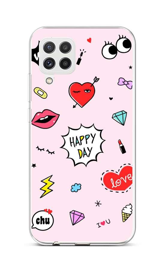 Levně Kryt TopQ Samsung A22 silikon Happy Day 65178 (pouzdro neboli obal na mobil Samsung A22)