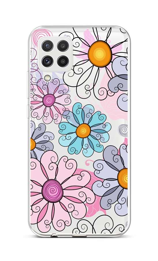 Zadní silikonový kryt na Samsung A22 Colorful Daisy
