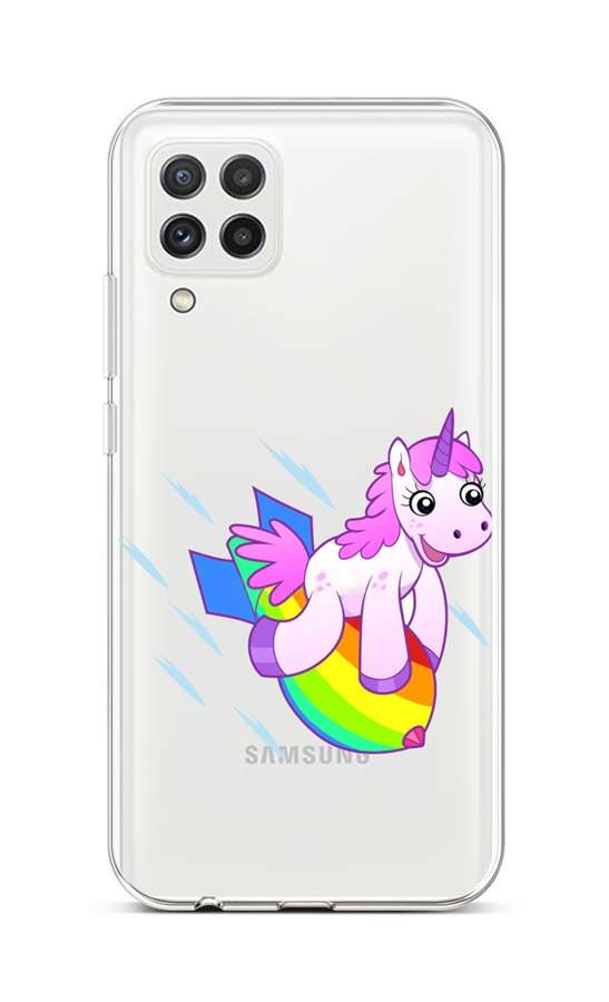 Levně Kryt TopQ Samsung A22 silikon Flying Unicorn 65215 (pouzdro neboli obal na mobil Samsung A22)