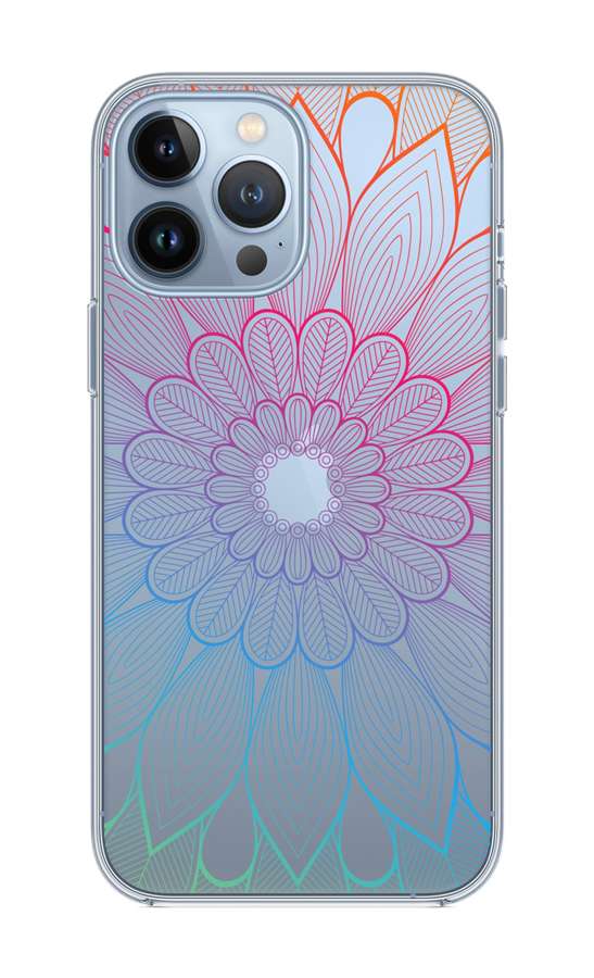 Zadní silikonový kryt na iPhone 13 Pro Rainbow Mandala