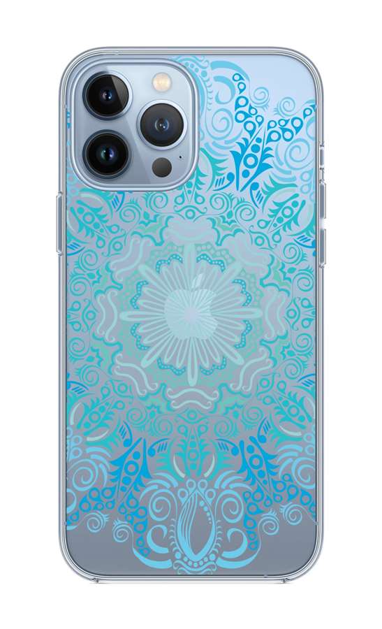 Zadní silikonový kryt na iPhone 13 Pro Blue Mandala