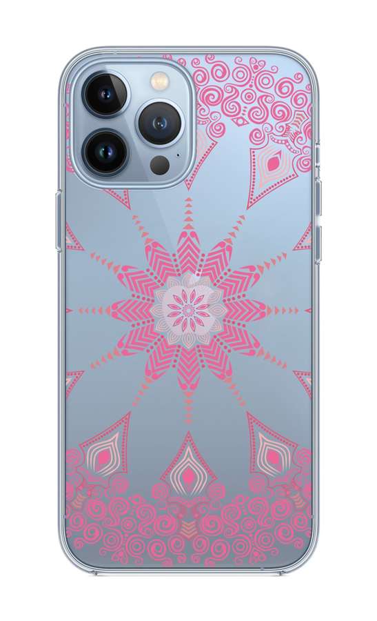 Zadní silikonový kryt na iPhone 13 Pro Pink Mandala