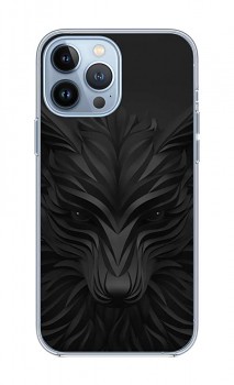 Zadní silikonový kryt na iPhone 13 Pro Max Černý vlk