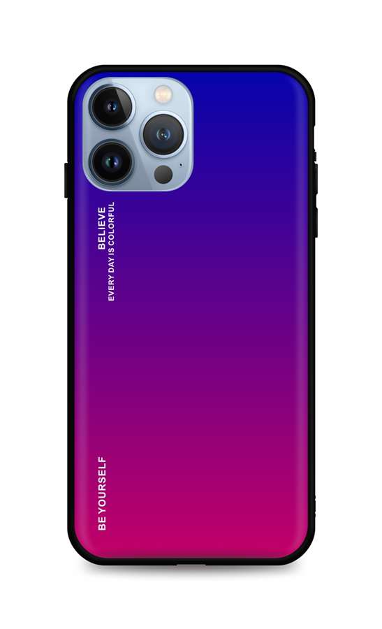 Levně Kryt TopQ LUXURY iPhone 13 Pro pevný duhový fialový 65374 (pouzdro neboli obal na mobil iPhone 13 Pro)