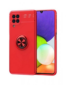 Zadní silikonový kryt na Samsung A22 červený s červeným prstenem
