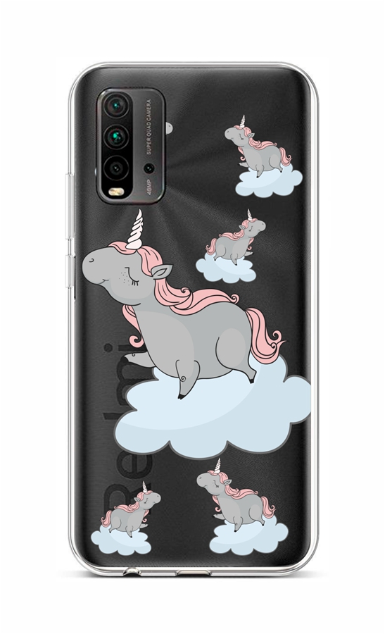 Levně Kryt TopQ Xiaomi Redmi 9T silikon Grey Unicorns 65463 (pouzdro neboli obal na mobil Xiaomi Redmi 9T)