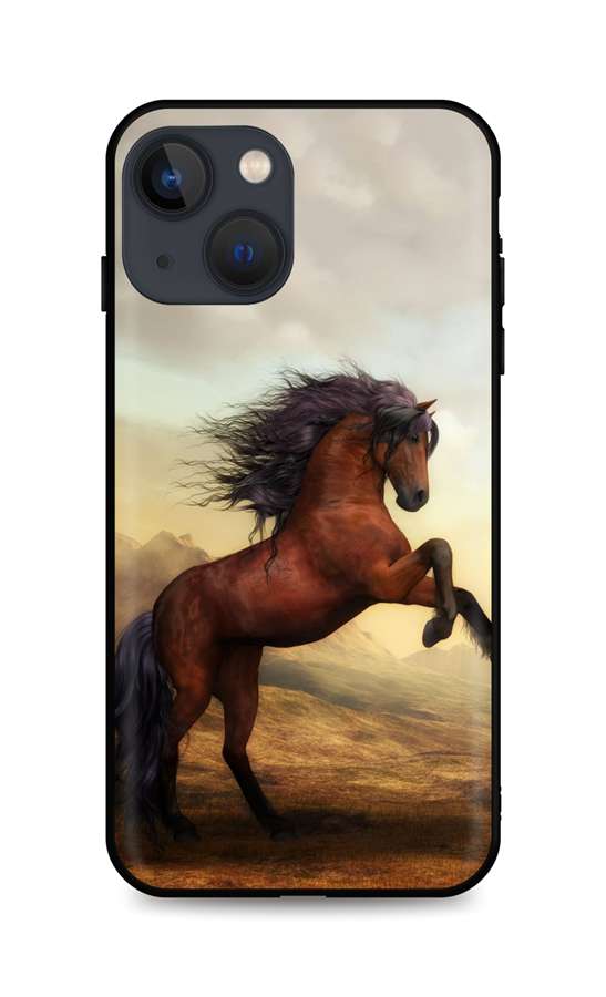 Zadní silikonový kryt DARK na iPhone 13 mini Brown Horse