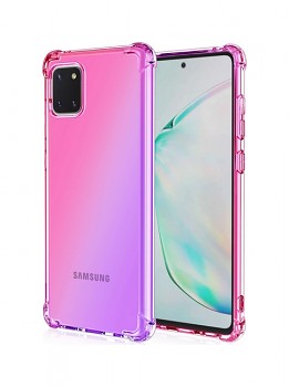 Zadní silikonový kryt na Samsung A22 5G Shock duhový růžovo-fialový