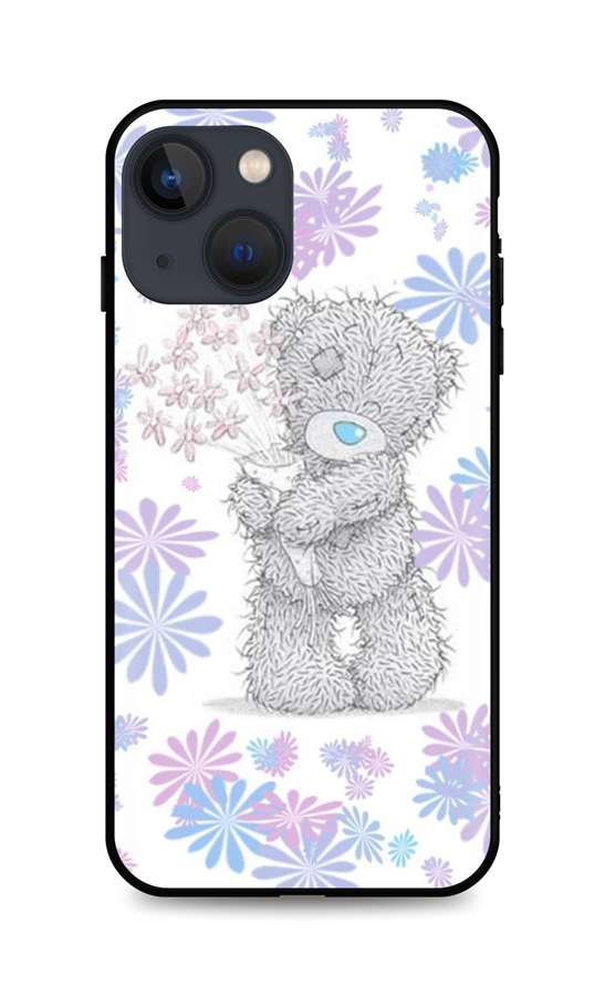 Zadní silikonový kryt DARK na iPhone 13 mini Floral Teddy