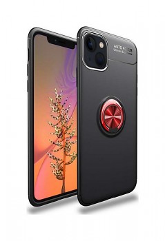 Zadní silikonový kryt na iPhone 13 mini černý s červeným prstenem
