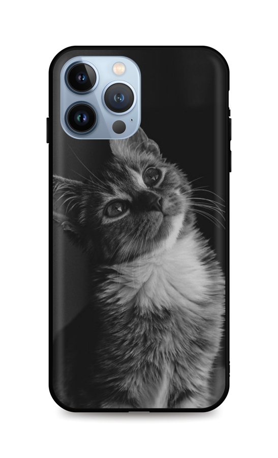 Levně Kryt TopQ iPhone 13 Pro Max silikon Cute Cat 65573 (pouzdro neboli obal na mobil iPhone 13 Pro Max)