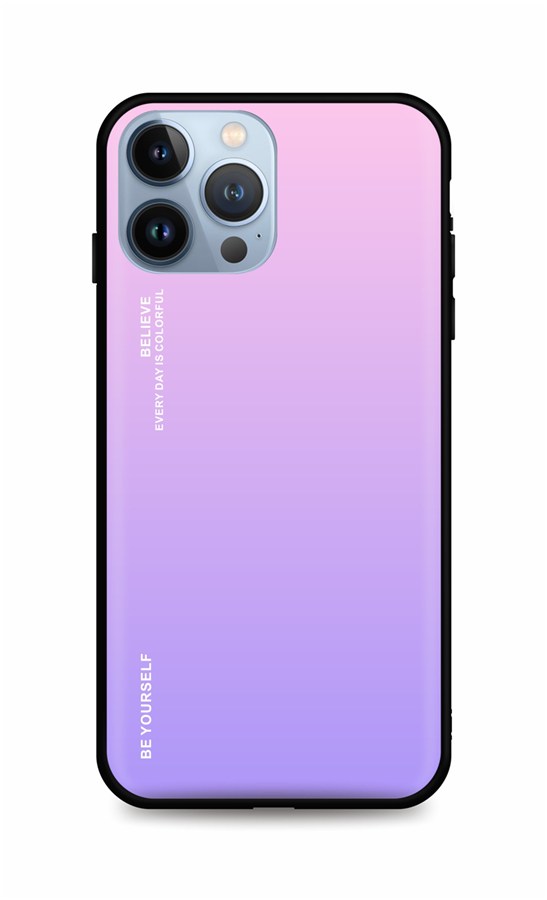 Zadní pevný kryt LUXURY na iPhone 13 Pro Max duhový růžový