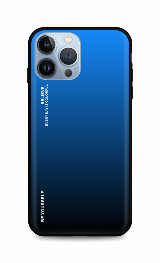 Levně Kryt TopQ LUXURY iPhone 13 Pro Max pevný duhový modrý 65579 (pouzdro neboli obal na mobil iPhone 13 Pro Max)
