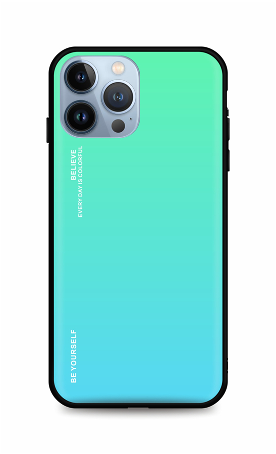Levně Kryt TopQ LUXURY iPhone 13 Pro Max pevný duhový zelený 65583 (pouzdro neboli obal na mobil iPhone 13 Pro Max)