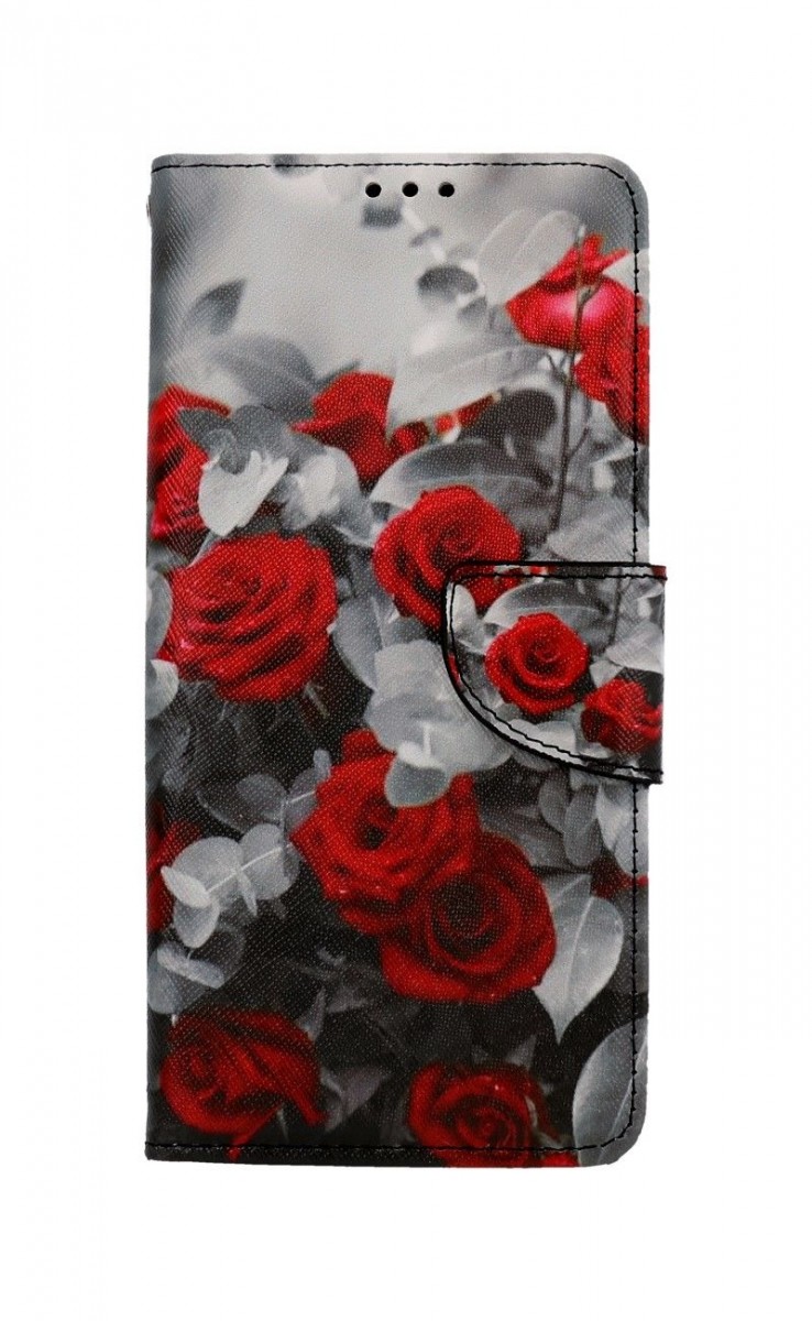 Pouzdro TopQ Xiaomi Redmi 9T knížkové Červené růže mix 65904 (obal neboli kryt na mobil Xiaomi Redmi 9T)