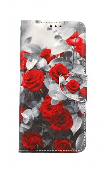 Knížkové pouzdro na Samsung A22 5G Červené růže mix