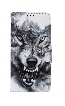 Knížkové pouzdro na Samsung A22 5G Černobílý vlk