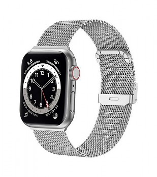 Ocelový řemínek LUXURY pro Apple Watch 3-4-5-6-SE 38-40 mm stříbrný