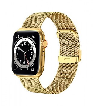 Ocelový řemínek LUXURY pro Apple Watch 3-4-5-6-SE 38-40 mm zlatý