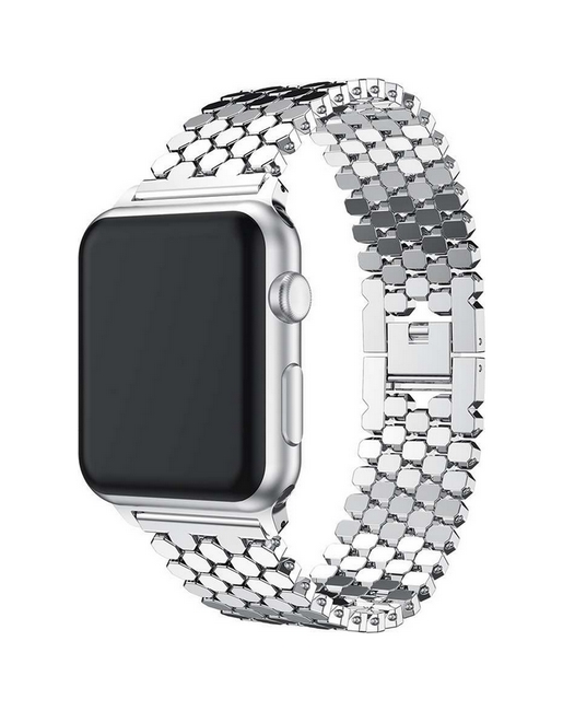 Kovový řemínek Snake pro Apple Watch 3-4-5-6-SE 38-40 mm stříbrný