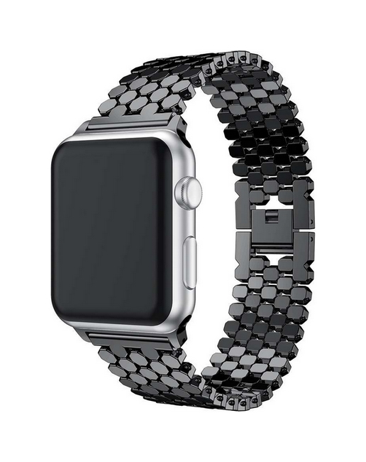Kovový řemínek Snake pro Apple Watch 3-4-5-6-SE 38-40 mm černý