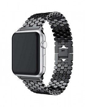 Kovový řemínek Snake pro Apple Watch 3-4-5-6-SE 38-40 mm černý