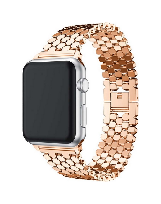 Kovový řemínek Snake pro Apple Watch 3-4-5-6-SE 42-44 mm rose gold