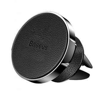 Magnetický držák na větrací mřížku Baseus Small Ears Leather 360° černý