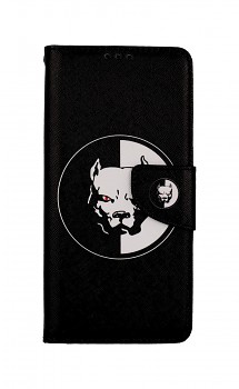 Knížkové pouzdro na Samsung A22 5G Černobílý pitbull 