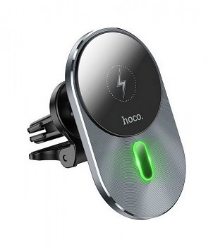 Magnetický držák na mobil s funkcí bezdrátového nabíjení HOCO CA91 šedý