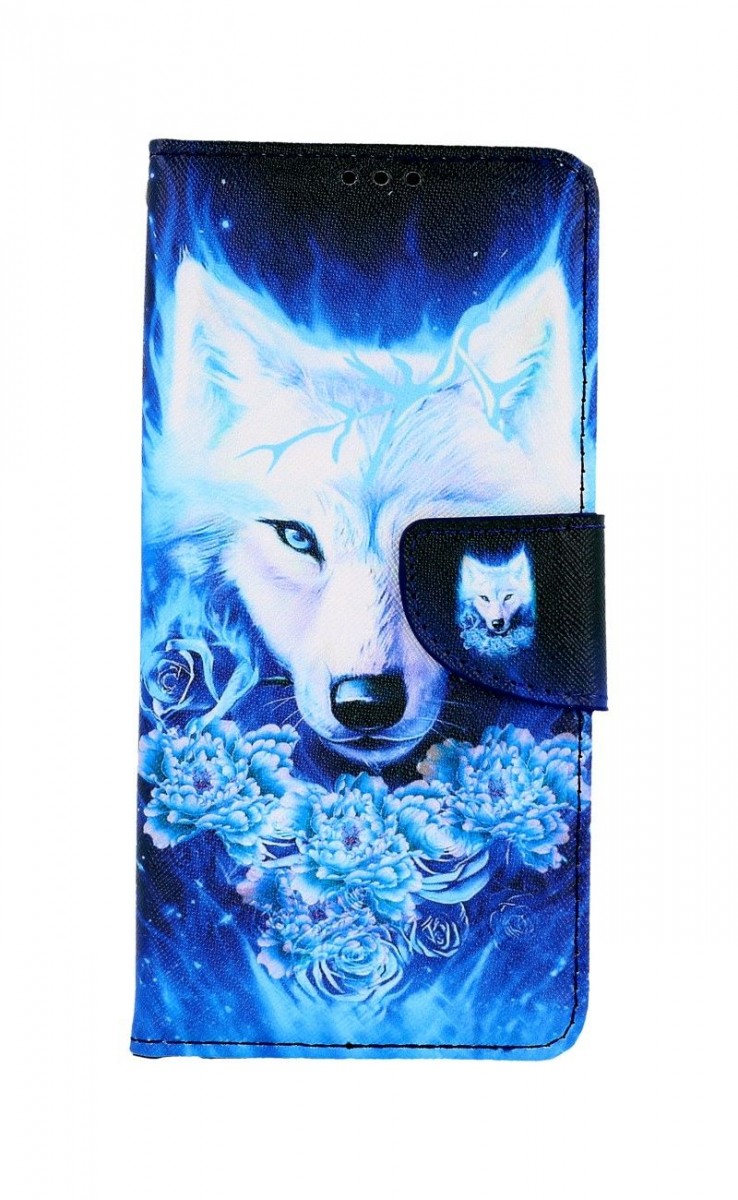 Levně Pouzdro TopQ Samsung A22 knížkové Tyrkysový vlk 66168 (obal neboli kryt na mobil Samsung A22)