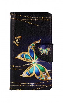 Knížkové pouzdro na iPhone 13 Zlatý motýl