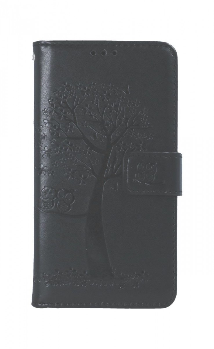 Knížkové pouzdro na iPhone 13 Černý strom sovičky