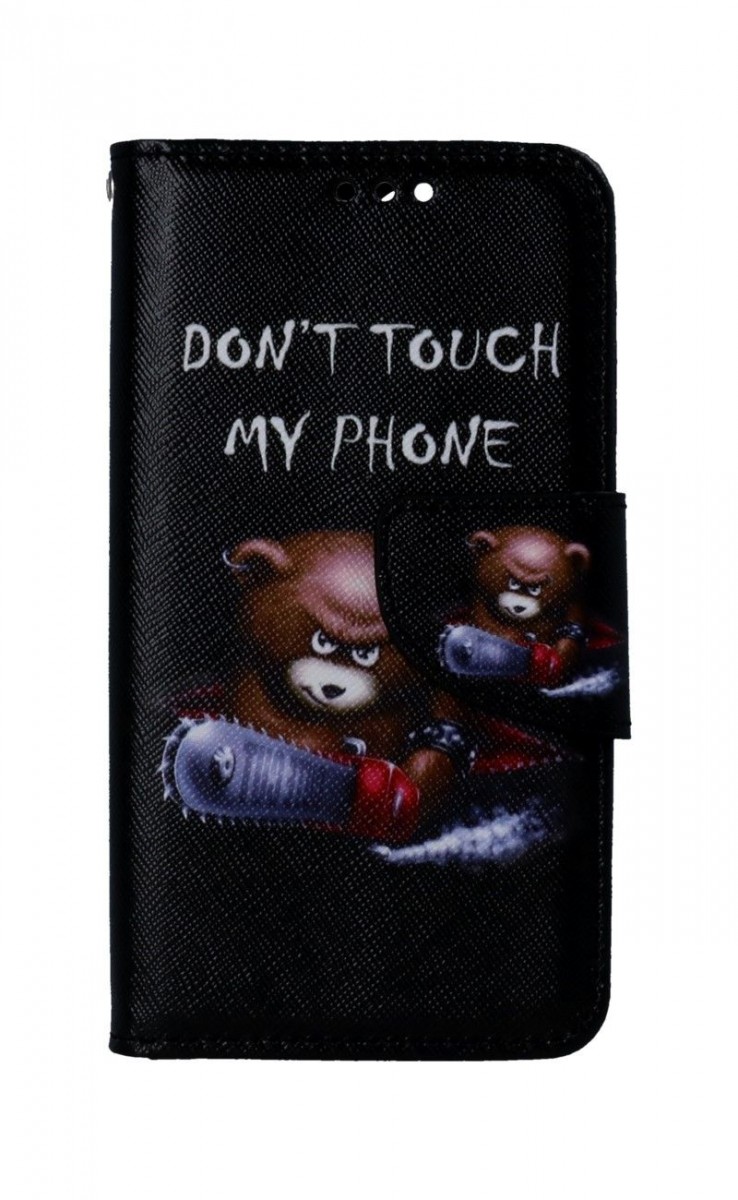 Levně Pouzdro TopQ iPhone 13 mini knížkové Don´t Touch méďa 66377 (kryt neboli obal na mobil iPhone 13 mini)