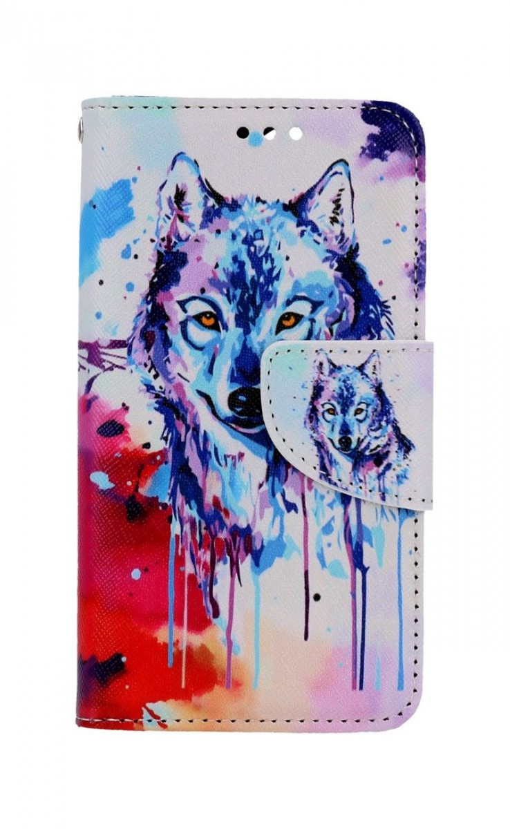 Knížkové pouzdro na iPhone 13 mini Kresba vlka